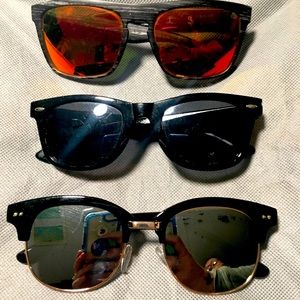 Three used sunglasses: unisex